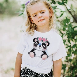 Camiseta panda manga corta algodón para bebé niño y niña estilo verano