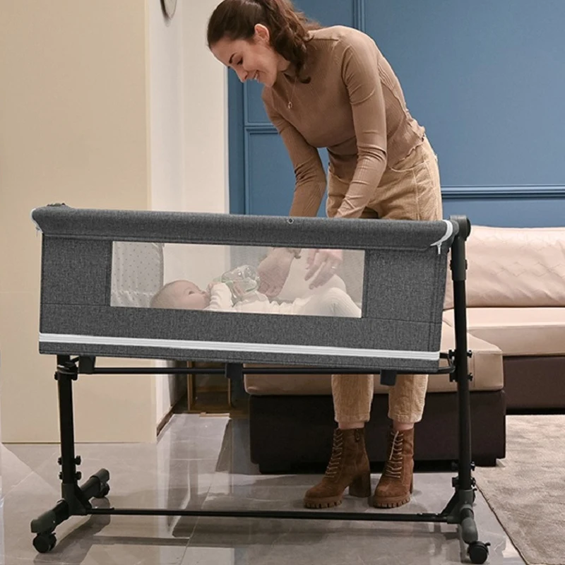 Cuna plegable multifuncional para bebé con valla de juego y cama - imagen 5