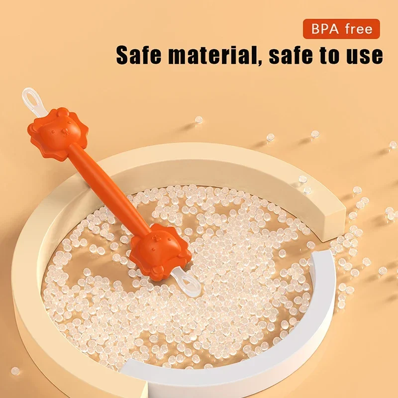 Cuchara limpiadora para bebé, recogedor de curetas de cera suave multifuncional de doble cabeza, palo de limpieza de oreja y nariz, pinzas de limpieza de silicona, 1 Uds.