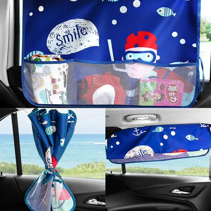 Parasoles para ventana de coche, cubierta para parasol, ventanas laterales, privacidad, lindos animales, dinosaurios, cortina de dibujos animados, bloqueador solar, Compatible con coche SUV - imagen 2