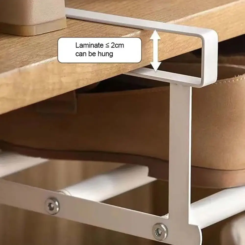 Bandeja de zapatos de partición Simple, almacenamiento para el hogar, retráctil, bajo colgante, en capas, ahorro de espacio, estantes de clase de gabinete multiusos - imagen 4
