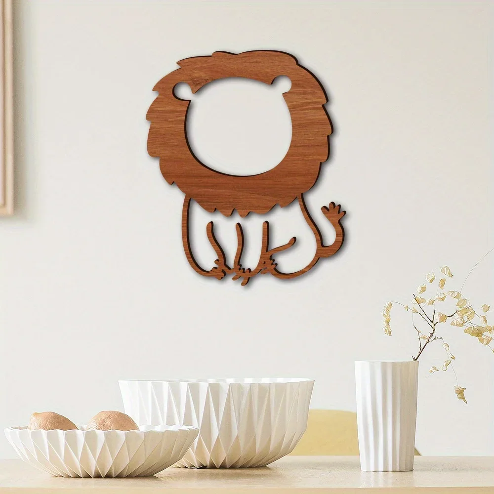 Pegatina de madera de dibujos animados 3D, pegatina de animales para pared, decoración de habitación de bebé, sala de estar, dormitorio, regalo del Día de Acción de Gracias - imagen 4