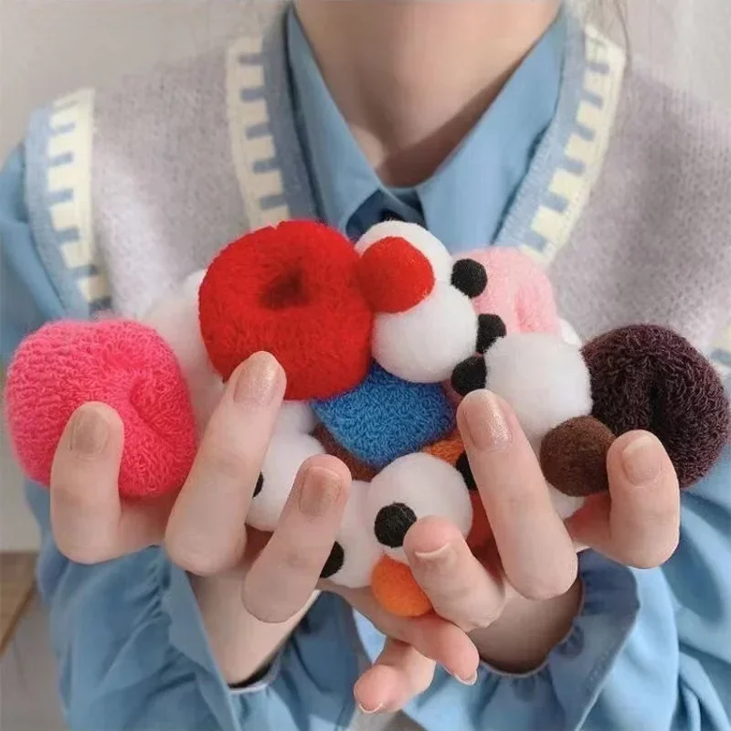 Banda Mini dibujos animados para niños, banda para el cabello divertida y bonita con ojos grandes, lazo para el cabello elástico alto de color caramelo para niña - imagen 2