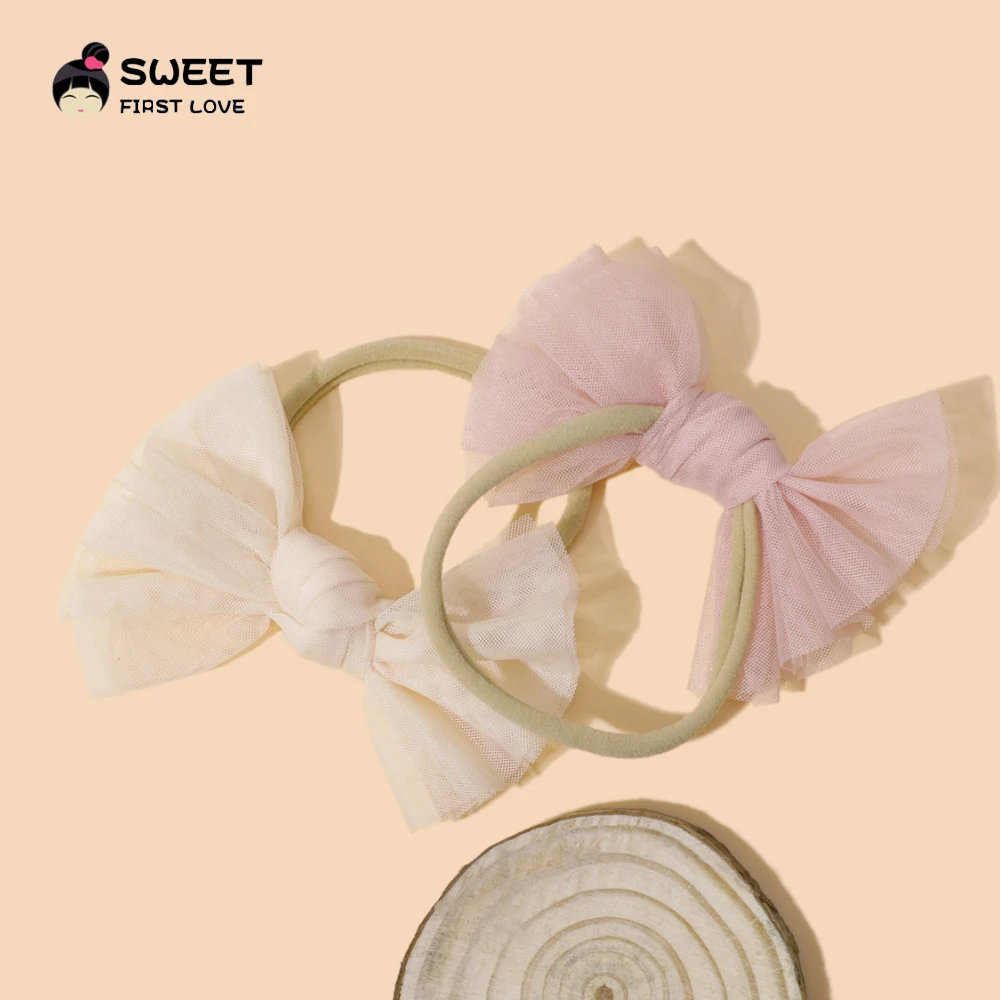 Diademas para el pelo con lazo elástico de encaje para niña, diadema con lazo para niño, accesorios para el cabello para bebé - imagen 3