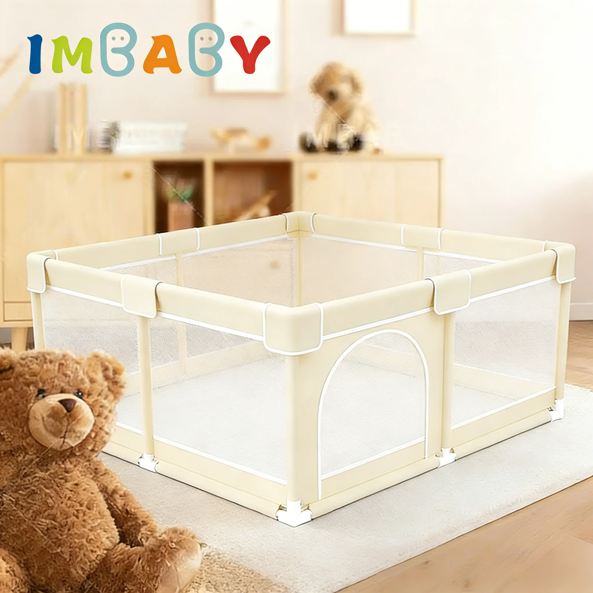 IMBABY Parque de juegos grande para bebés con valla seguridad - imagen 4