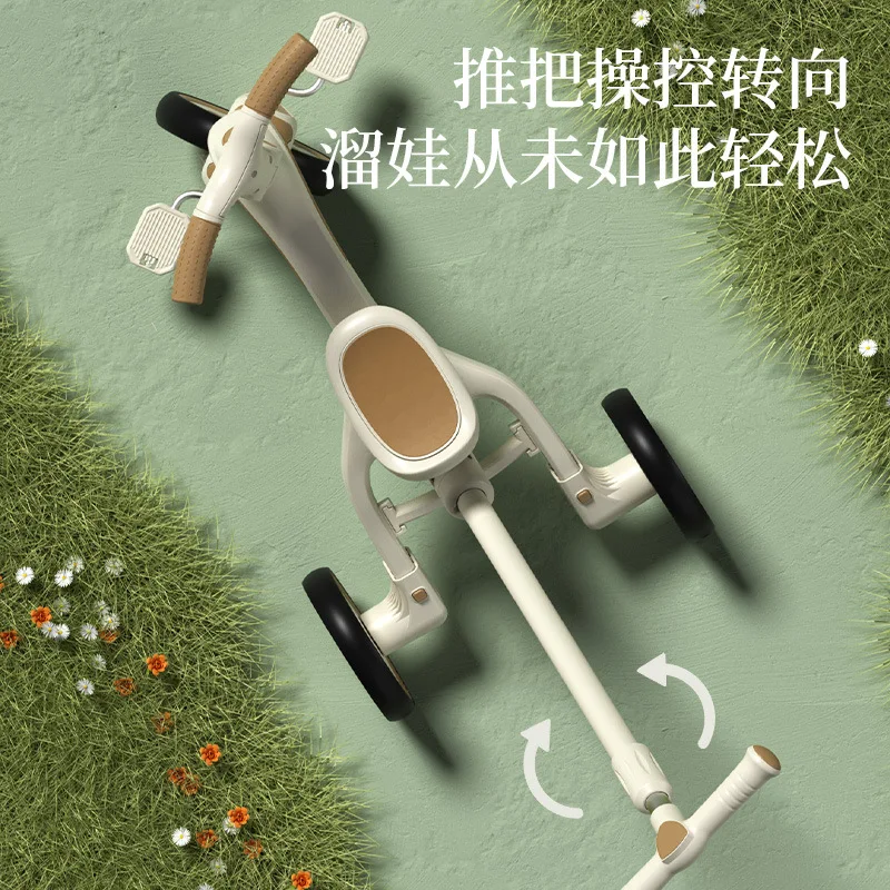 Cochecito de Pedal para triciclo para niños, cochecito para niños, cochecito de juguete ligero multifuncional para tumbarse de 1 a 3 años - imagen 4