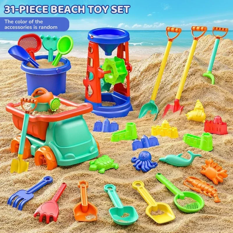 Set de playa infantil – Palas, cubos y moldes para arena - imagen 2