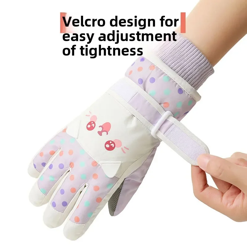 Guantes de esquí infantiles con forro polar y agarre antideslizante - imagen 3