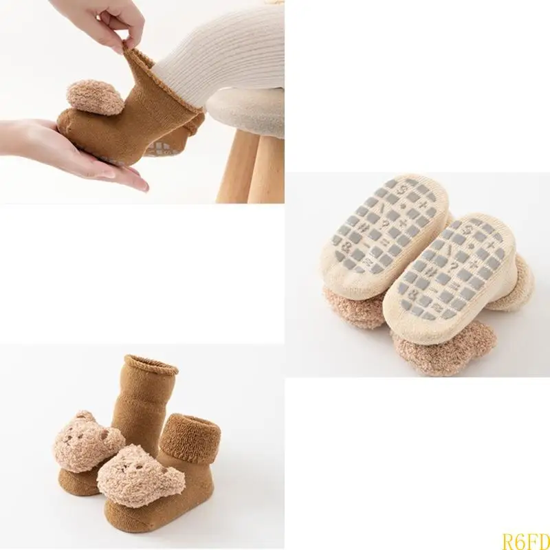 R6FD Calcetines para niños sin deslizamiento para niños y niñas aseguran seguridad y comodidad para niños y niñas - imagen 2