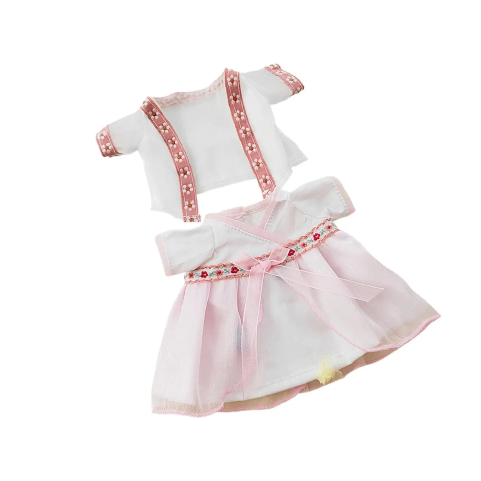 2x Dolls Chinese Ancient Skirt Handmade Clothing for 7.8
