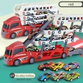 red truck  six cars