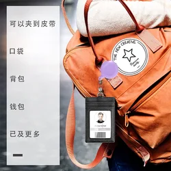 Portacarnet retráctil con clip fácil para el colegio