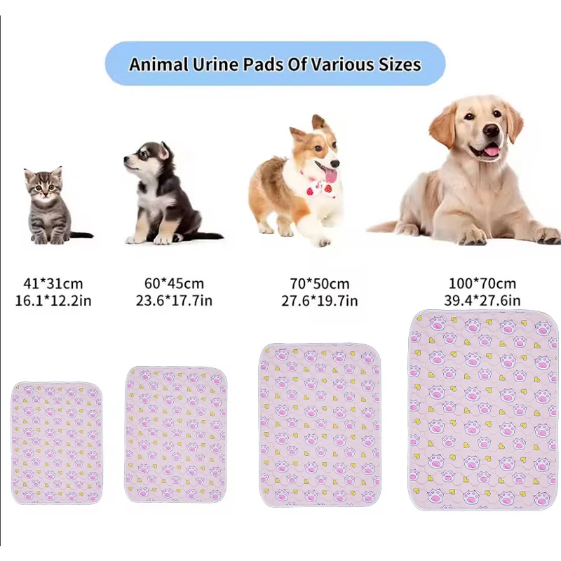 Almohadilla para orinar para mascotas reutilizable y lavable, bonita estera de entrenamiento impermeable para cachorros, manta de pañal absorbente antideslizante para perros y gatos - imagen 4