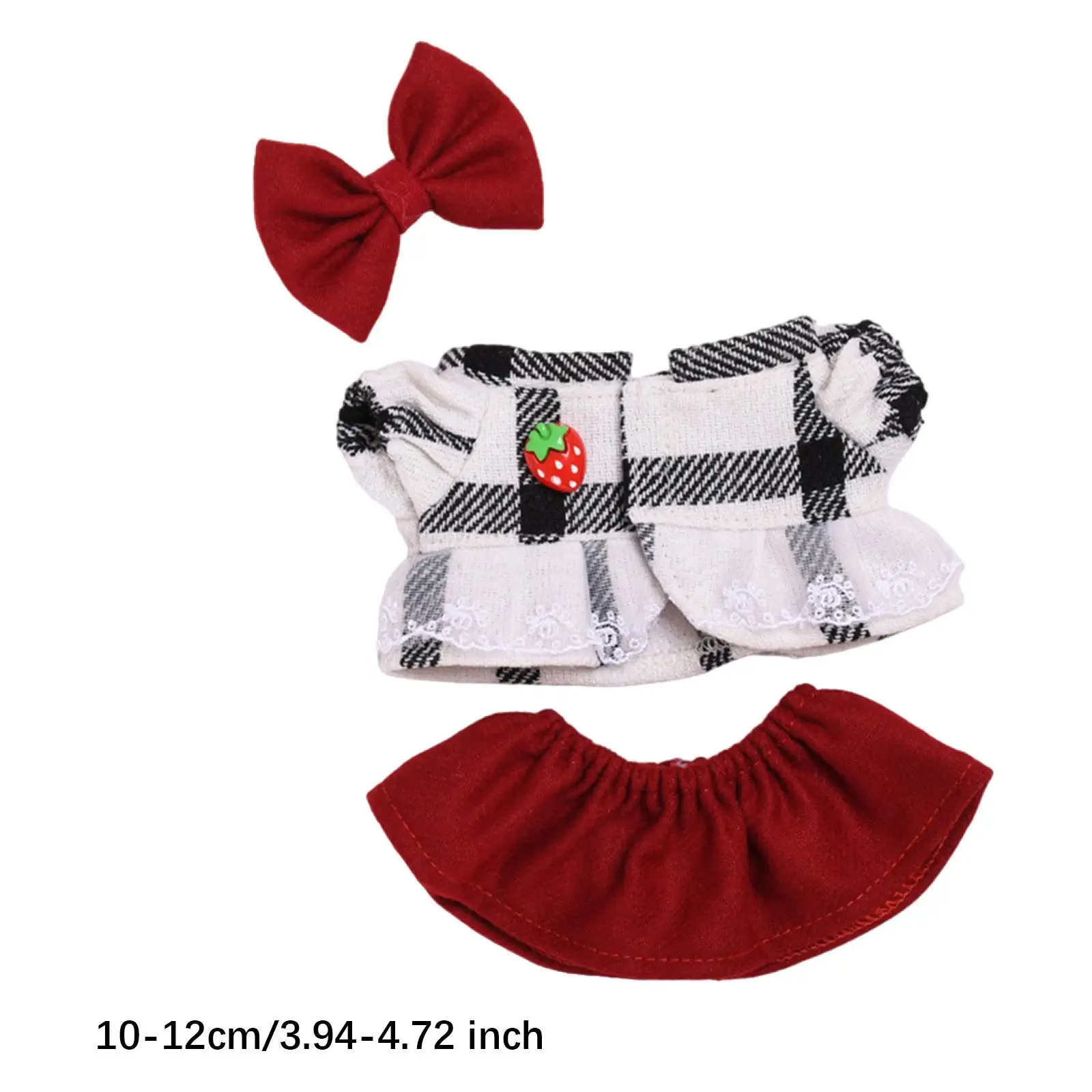 Plush Figure Top and Short Skirt Dress up for Hands on 7.87'' Pendant Doll