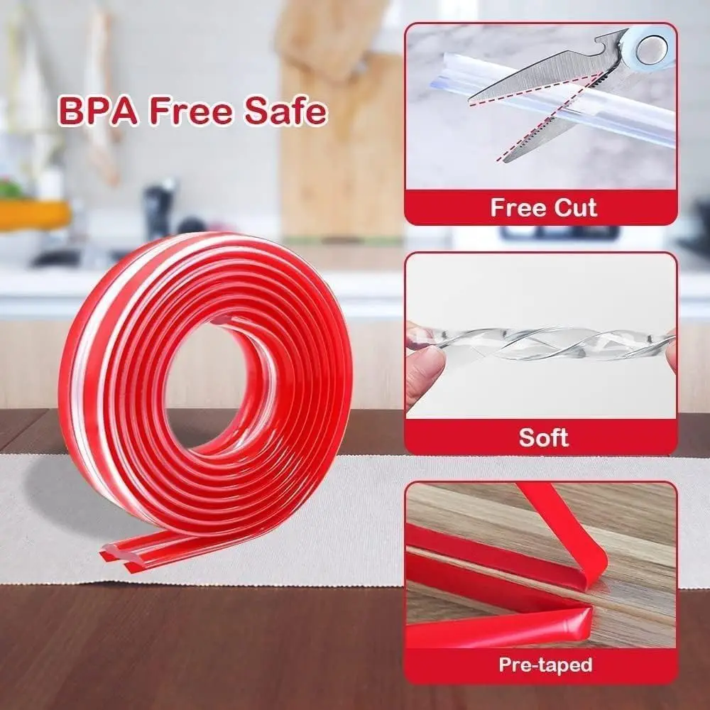 Parachoques de muebles transparente suave, autoadhesivo, de alta calidad, esquina afilada, Protector de borde de mesa para el hogar, seguridad - imagen 4