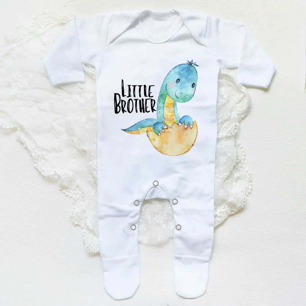 Ropa de dormir con estampado de hermano/hermana pequeño para bebé, traje de bebé para recién nacido, trajes para el hogar, regalos de ducha para niño y niña - imagen 5