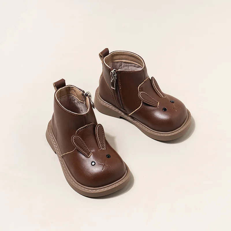 Botas de moda para niña, botas nuevas de invierno para mujer, botas de otoño para niño, botas bonitas de conejo, botas desnudas a la moda para niña, botas de estilo británico para niña 2025 - imagen 3