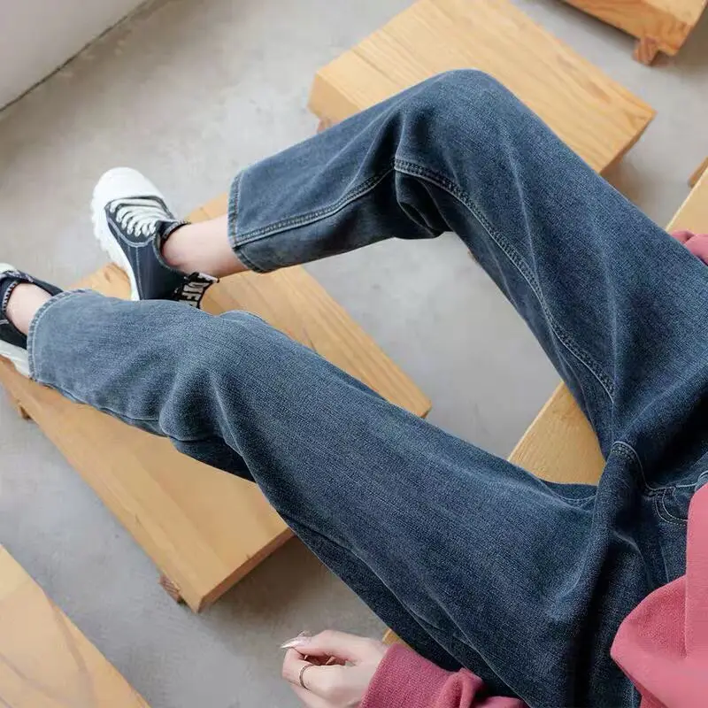 Otoño Invierno pantalones vaqueros térmicos de maternidad más ropa de vientre de lana de terciopelo para mujeres embarazadas pantalones casuales de embarazo - imagen 3