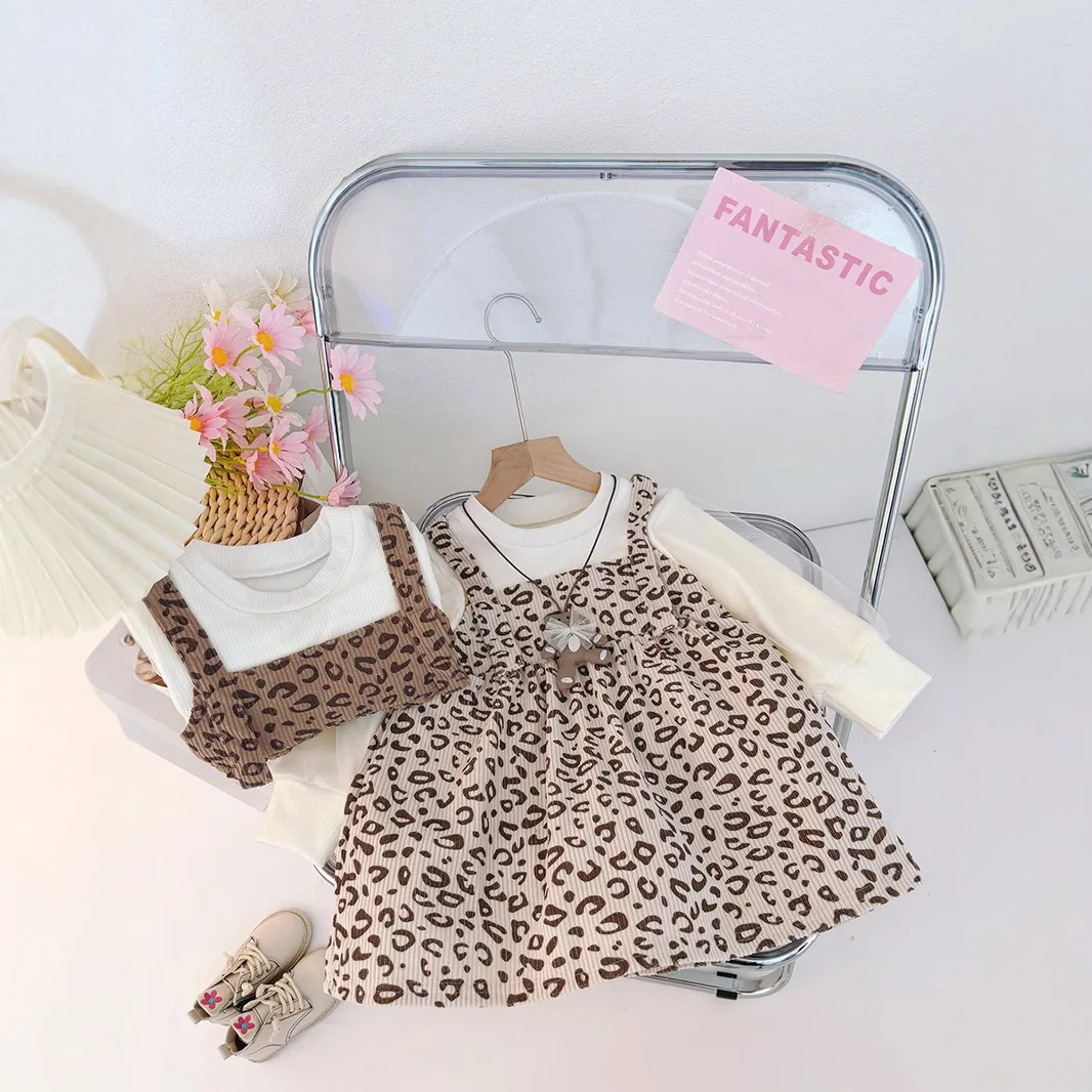 Vestido niña otoño de manga larga con osito de peluche - imagen 2
