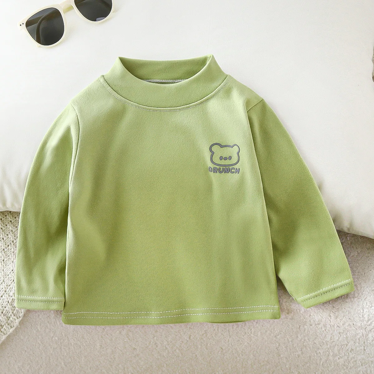Top de cuello alto para niños, camisa de manga larga para otoño e invierno, jersey básico para niña, blusa, ropa para bebé - imagen 2