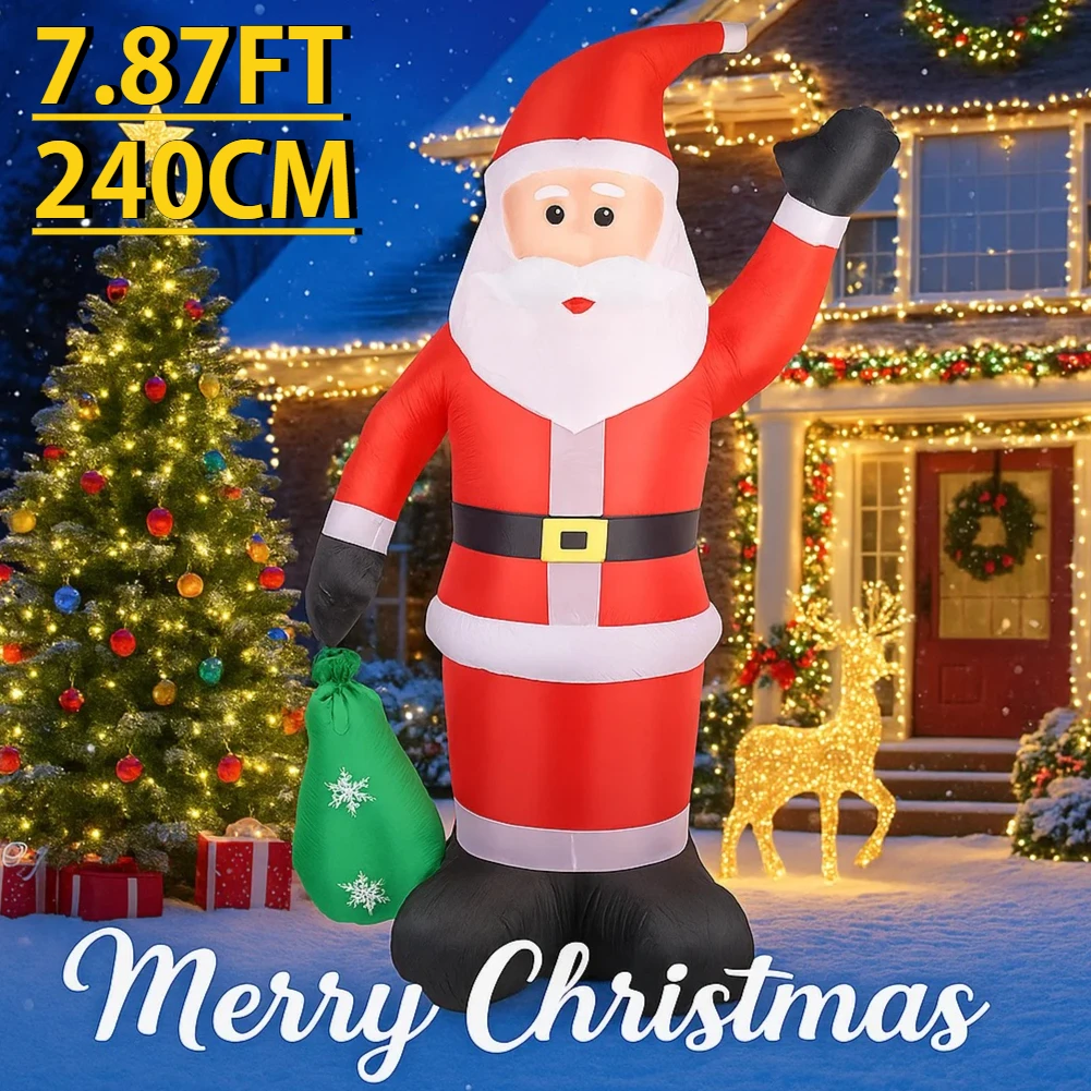 Bolsa inflable de Papá Noel con luces LED – Juguete navideño