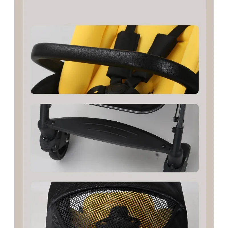 Cochecito de bebé plegable, ligero, reversible, que puede sentarse y acostarse en ambos direcciones. - imagen 4