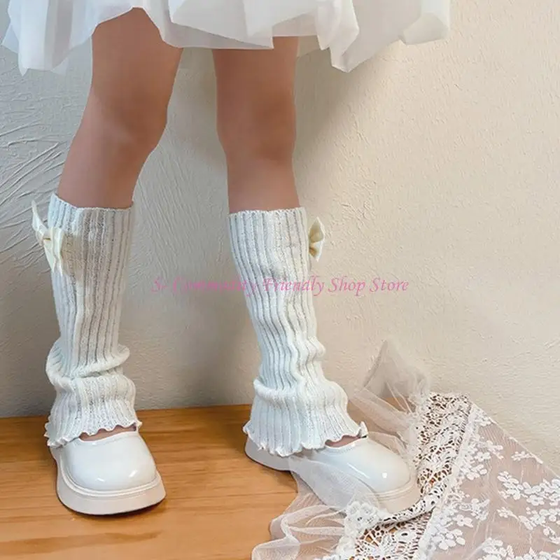 Calcetines sueltos 85ae Leggings suaves y cómodos con bordes con volantes para niños - imagen 4