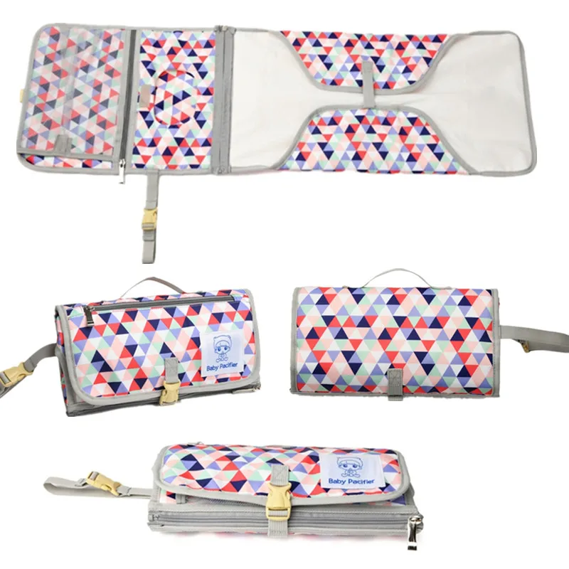 Cambiador de bebé portátil impermeable, bolsa de cambio de pañales plegable desmontable de gran capacidad para cochecito, bolsa colgante de viaje - imagen 2