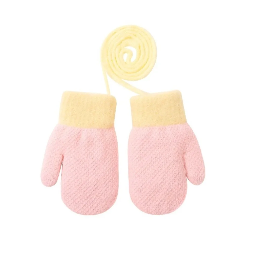 New Warm Gloves Knitted Hanging Neck Skiing Gloves Full Finger Thick Windproof Cold Proof Gloves - imagen 3