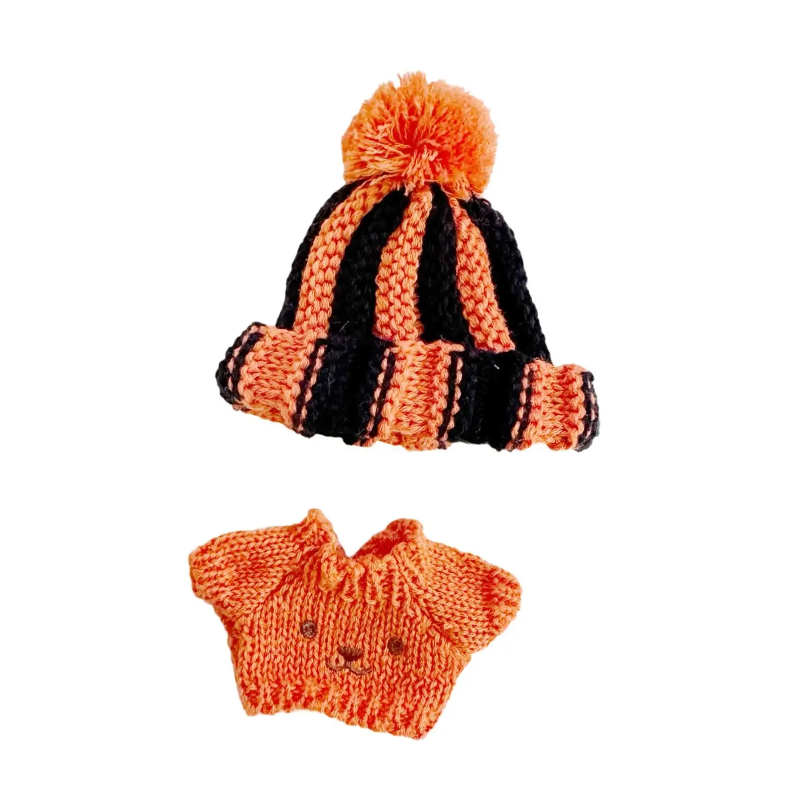 Set of 2 Doll Sweater And Hat for Mini Dolls, Clothing for 15/17cm Plush Figures
