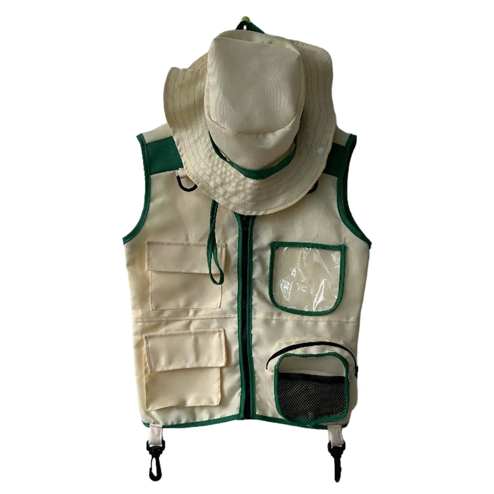 Kids Explorer Vest and Hat Costume Backyard Costume Kids Outdoor Activity for Birthday Gift Age 3-12 Years Old Children Day Gift