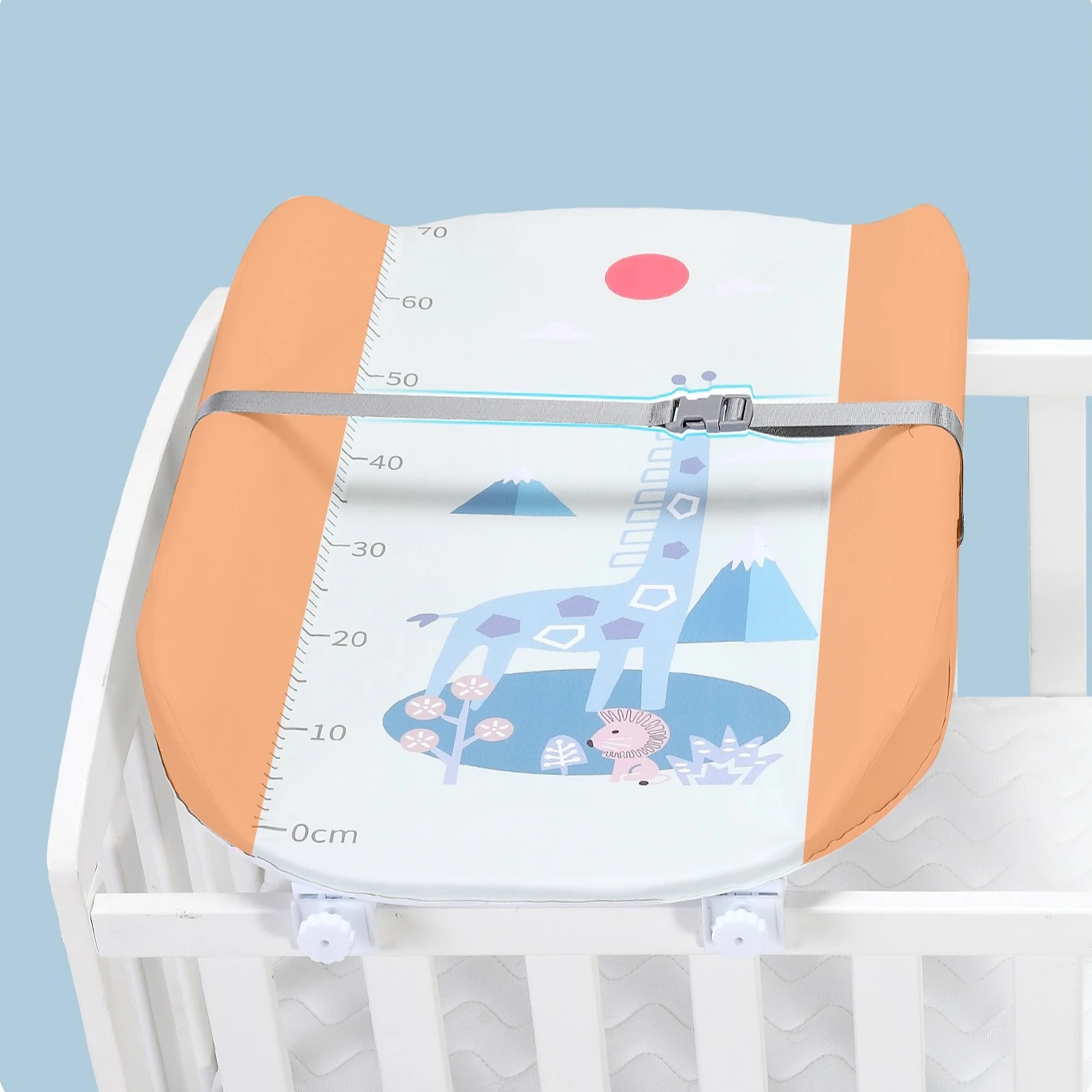 Cambiador de bebé, cinturón de seguridad ajustable suave y antideslizante, lavable e impermeable, cambiador para Cribe - imagen 5