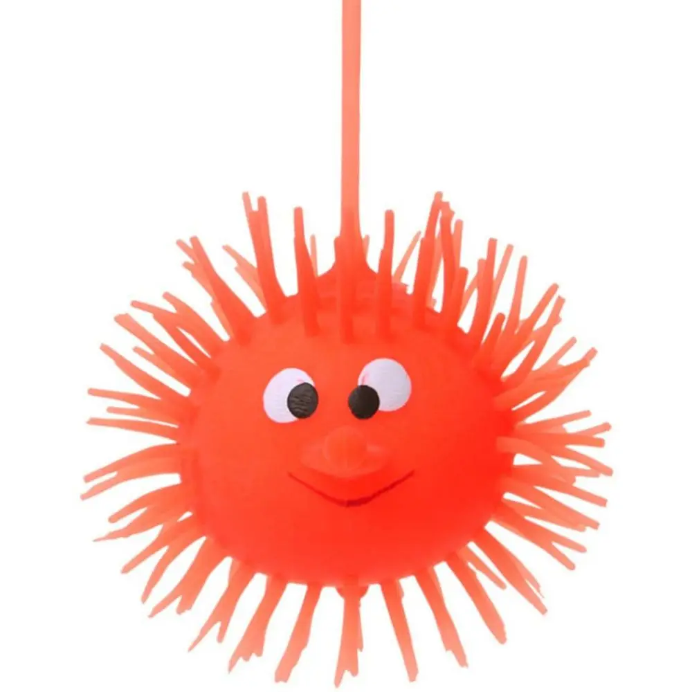 Bola de pelo elástica brillante, Bola de ventilación, bola de dibujos animados, croquet, juguete de goma suave para niños con luz LED, juguete de goma suave para niños, regalos elásticos - imagen 5