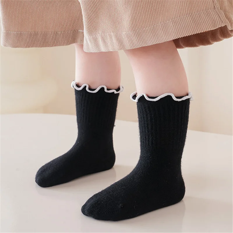 Lawadka calcetines para niñas de algodón con puntos – princesa - imagen 2