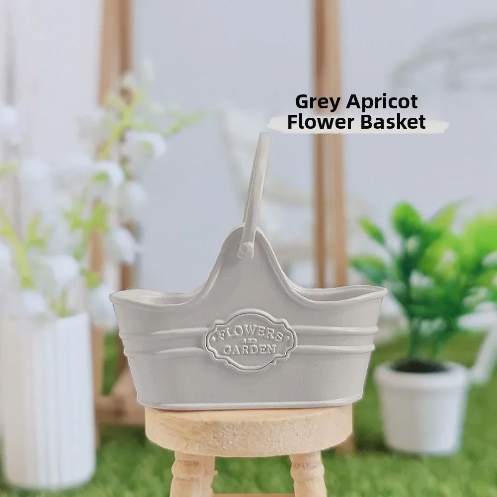 Nuevo Cesta de Metal 1:12 para casa de muñecas, accesorios de construcción de 41x18x39mm, cesta de cubo de flores, cesta de compras multicolor - imagen 2