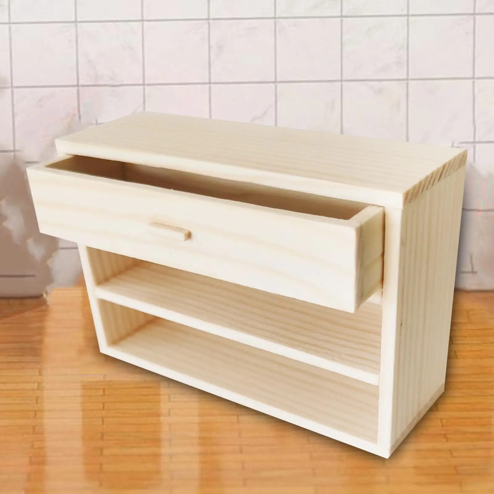 1:12 Dollhouse Miniature Cabinet Accessories Toy Life Scene Pretend Play Wooden Furniture for Home Bedroom Living Room Decor