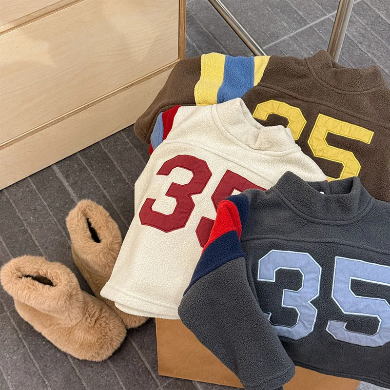 Sudaderas con capucha para niños de 1 a 6 años, Tops Beige a la moda para niñas, camisetas infantiles de otoño a la moda - imagen 4