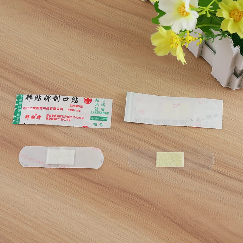 100 Uds tirita impermeable transparente Invisible hemostático transpirable baño de agua vendaje de natación botiquín de primeros auxilios - imagen 2