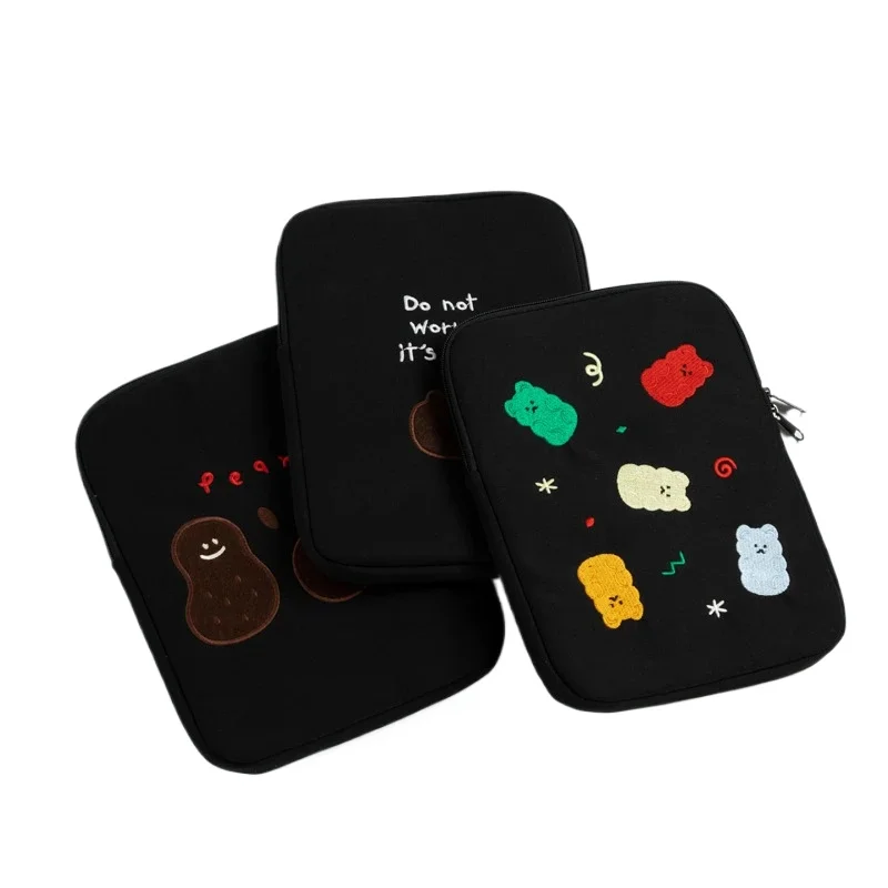Funda de lona para tableta de 9,7 y 11 pulgadas para iPad Pro 11 12,9, funda 2025, funda bonita para tableta Air 4, funda con oso, Macbook 13 13,3 - imagen 4
