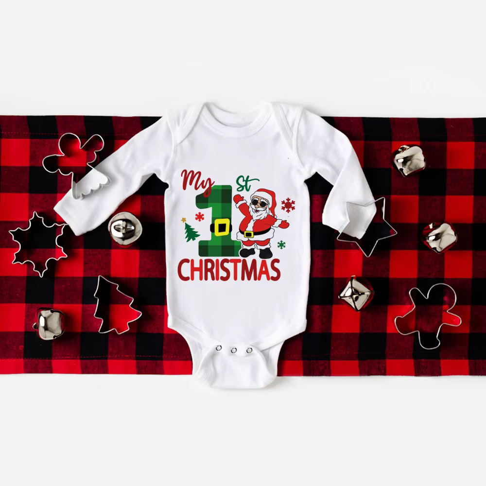 Pelele manga larga de primera Navidad con estampado de ciervos - imagen 5