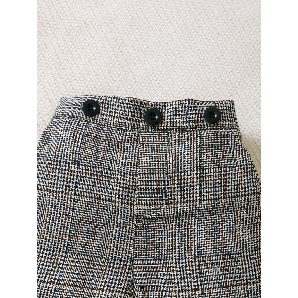 Conjunto de ropa de caballero para bebés de 0 a 3 años, mono gris oscuro + pantalones cortos a cuadros, trajes de 2 uds., disfraz de fiesta de cien días de luna llena para bebé - imagen 4