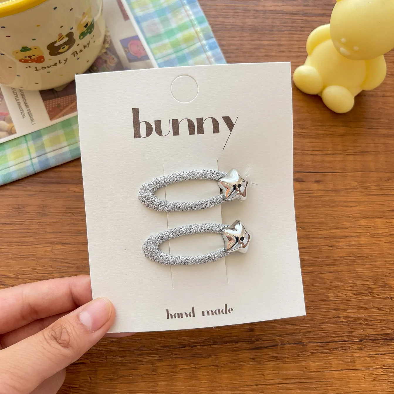 2 uds nuevo plata brillante lazo de seda amor niños BB Clip flequillo Simple Clipheadwear niñas niños accesorios para el cabello - imagen 3