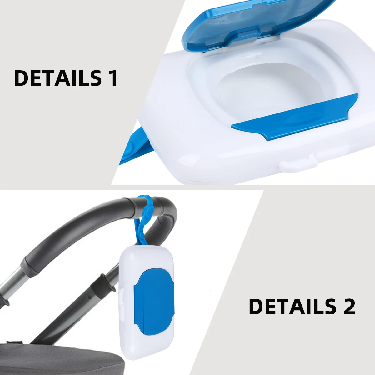 Estuche portátil para pañuelos húmedos para bebé, cinturón de silicona ligero y reutilizable, soporte colgante para cochecito, caja de almacenamiento de toallitas de viaje - imagen 5