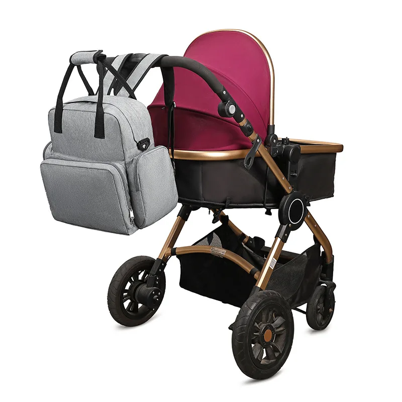 Bolsa de pañales de gran capacidad EG97, mochila de viaje plegable para bebé, bolsa multifunción con cambiador, portabebés amigable con el viaje - imagen 5