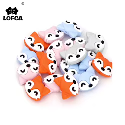 LOFCA Cuentas de silicona para dentición del bebé - zorro, BPA libre