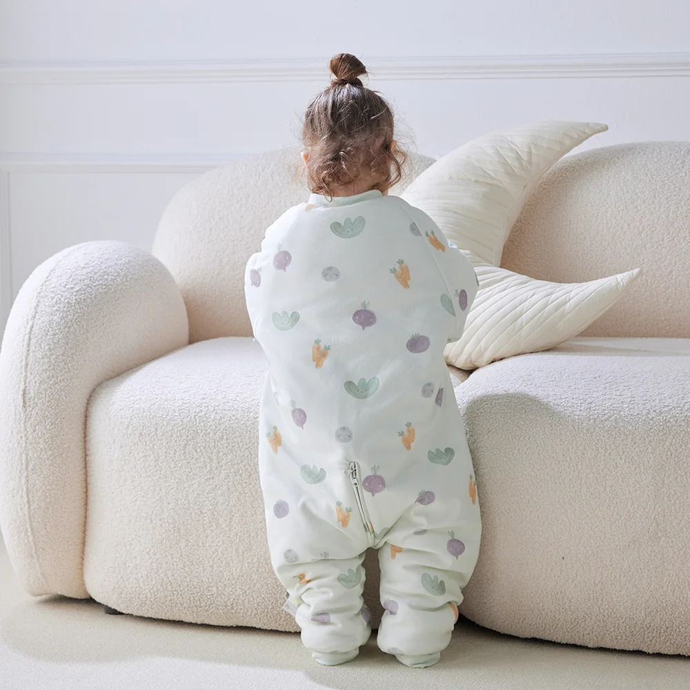 Saco dormir Veggie verde con pierna dividida para bebé y niños - imagen 3