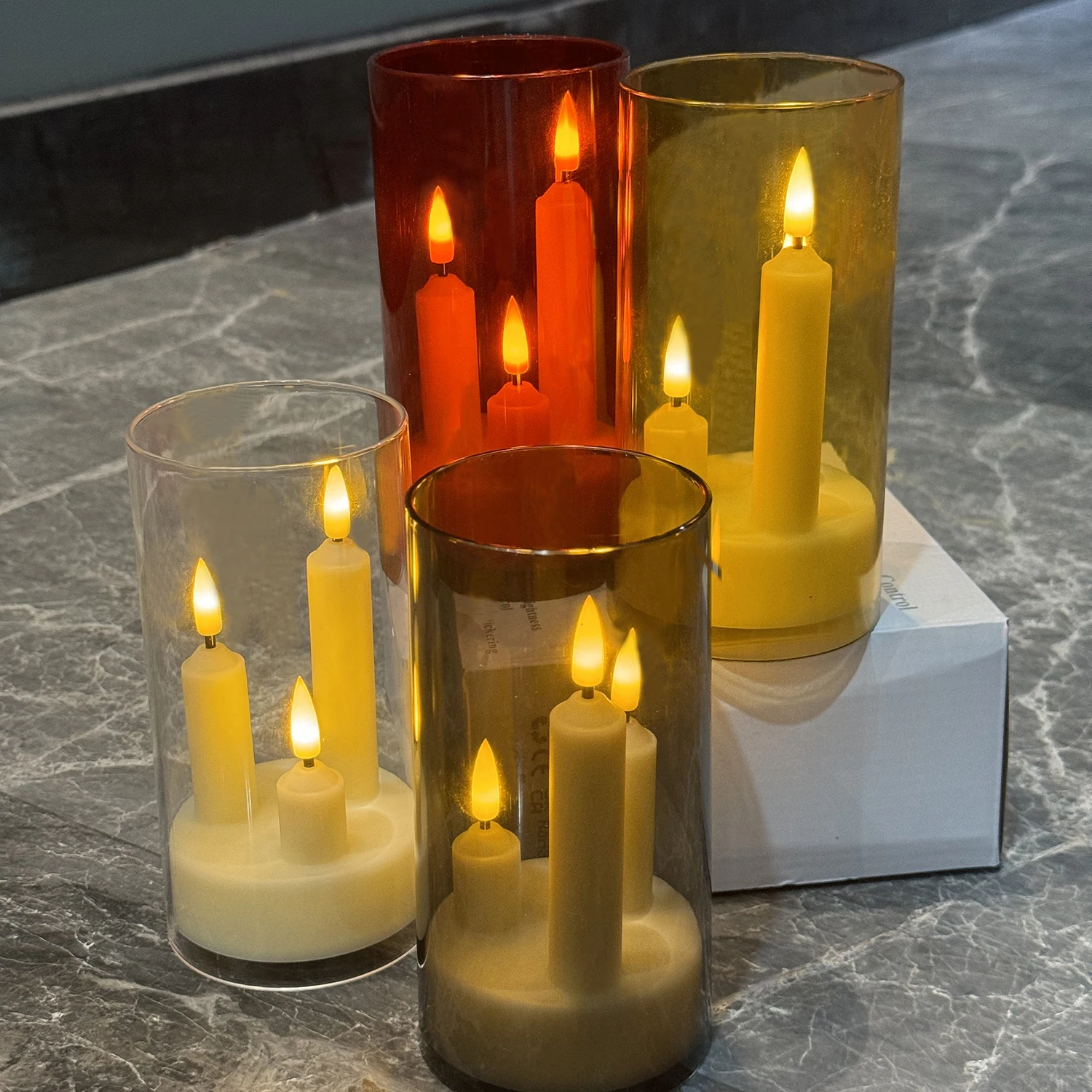 Velas LED sin llama con 3 mechas, velas electrónicas, festivales en casa, decoración de bodas, fiestas navideñas, 2 unidades por juego de velas LED - imagen 5