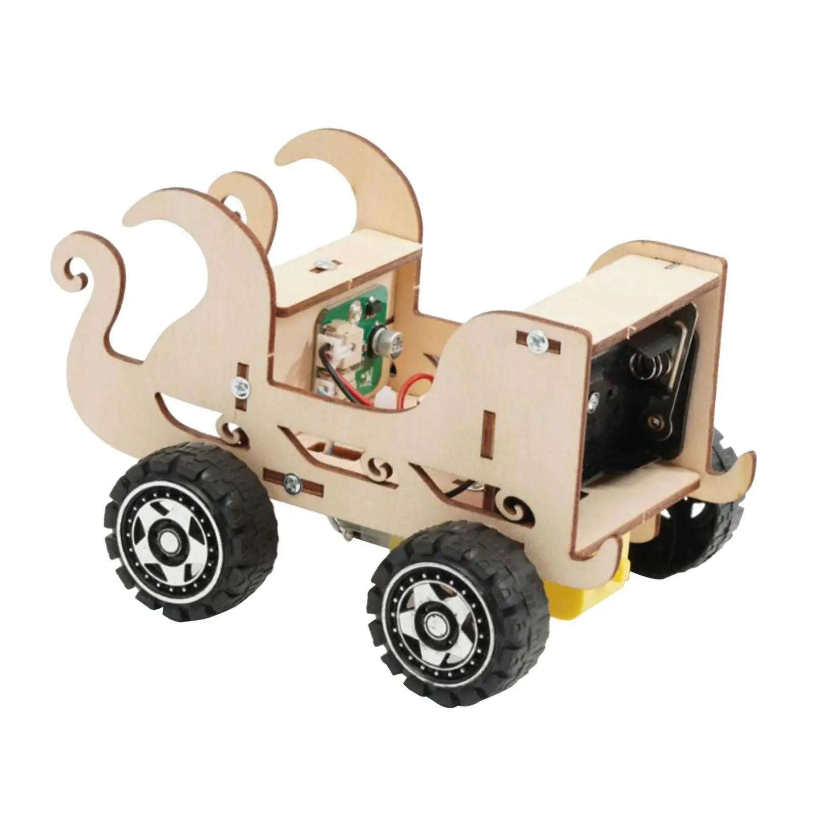 Wooden Voice Control Car Science Kits Handmade Teaching Materials for School