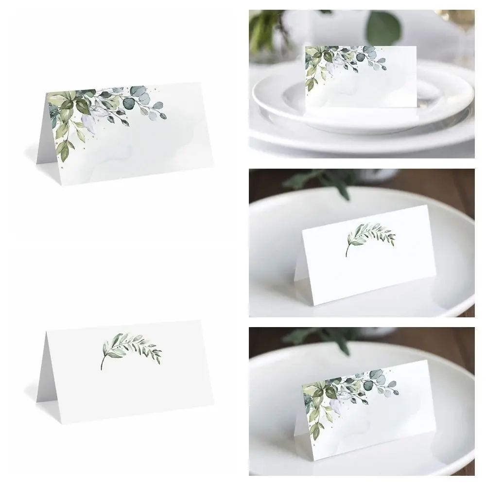 50 Uds. Tarjetas de lugar de mesa en blanco, tarjetas de lugar de asiento, nombre, configuración de mesa de comida, tarjetas de lugar de boda, asientos de cena, decoración de boda - imagen 4