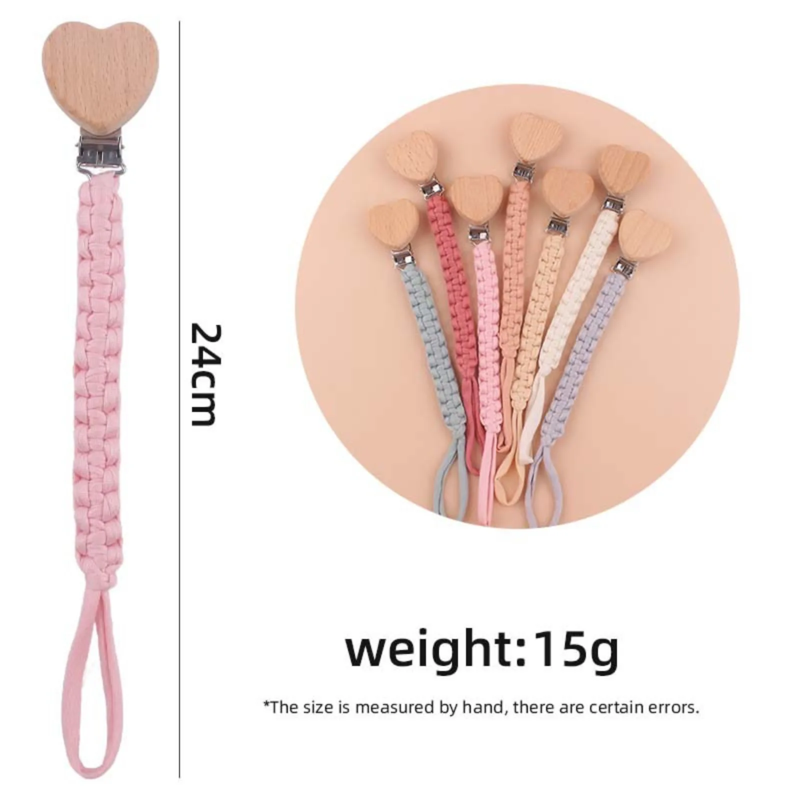 Clip para chupete de algodón de tela, juguete mordedor para bebé, cuerdas colgantes, cadena, chupete, herramientas de alimentación para recién nacido, chupetes, cadenas para niños pequeños - imagen 4